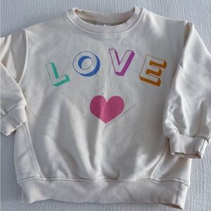 Zara "Love" sweatshirt
